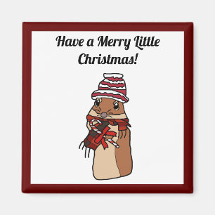 Frohe Weihnachtshamster Gerbil Cartoon Holiday Pet Magnet