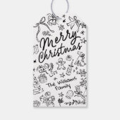 Frohe Weihnachtshand Gezeichnet Geschenkanhänger (Vorderseite)