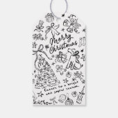 Frohe Weihnachtshand Gezeichnet Geschenkanhänger (Rückseite)