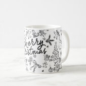 Frohe Weihnachtshand Gezeichnet Kaffeetasse (VorderseiteRechts)