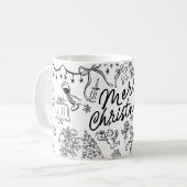 Frohe Weihnachtshand Gezeichnet Kaffeetasse (Vorderseite Links)