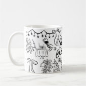 Frohe Weihnachtshand Gezeichnet Kaffeetasse (Links)