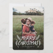 Frohe Weihnachtshandgezeichnete Pine Berries Foto Feiertagskarte (Vorderseite)