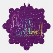 Frohe Weihnachtshandschrift Papier Ornament Card (Rückseite)