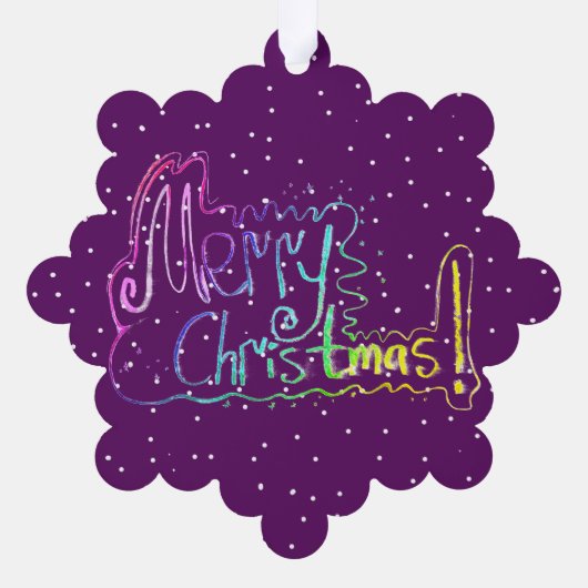 Frohe Weihnachtshandschrift Papier Ornament Card (Rückseite)