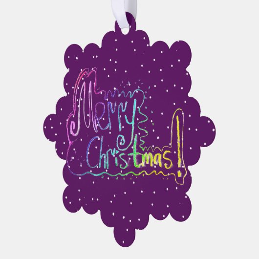 Frohe Weihnachtshandschrift Papier Ornament Card (Linke Ecke)