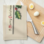 Frohe Weihnachtshandtuch Geschirrtuch (Viertel Falte)