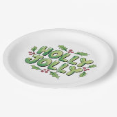 Frohe Weihnachtsharmonie Pappteller (Schrägansicht)