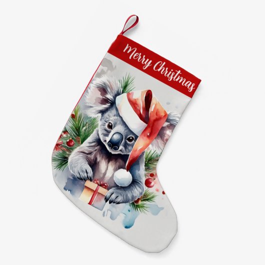 Frohe WeihnachtsHat Festive Koala - Kleiner Weihnachtsstrumpf (Vorderansicht (hängend))