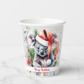 Frohe WeihnachtsHat Festive Koala - Pappbecher (Rückseite)