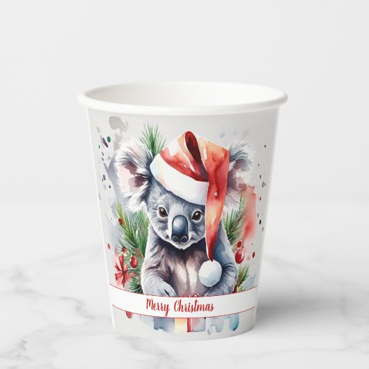 Frohe WeihnachtsHat Festive Koala - Pappbecher (Vorderseite)