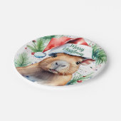 Frohe WeihnachtsHat festliche Capybara - Pappteller (Schrägansicht)