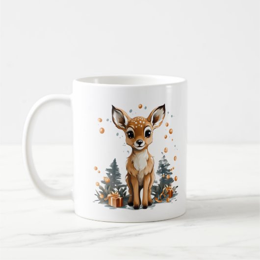 Frohe Weihnachtshirsche Kaffeetasse (Links)