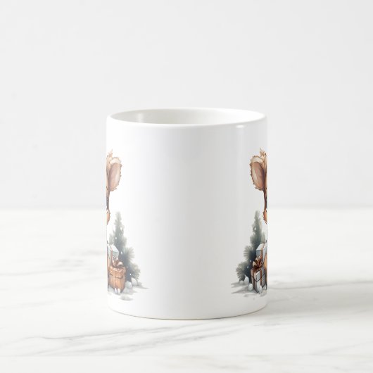 Frohe Weihnachtshirsche Kaffeetasse (Mittel)