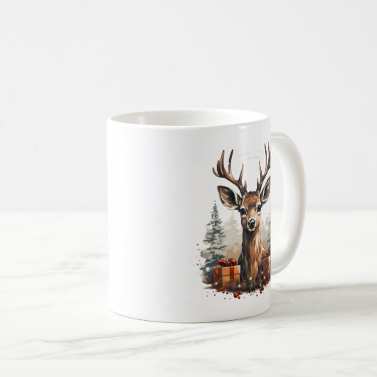 Frohe Weihnachtshirsche Kaffeetasse (VorderseiteRechts)