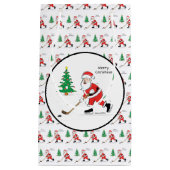 Frohe Weihnachtshockey Santa Kleine Geschenktasche Geschenktüte (Vorderseite)