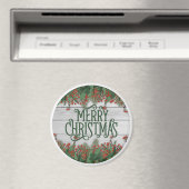 Frohe Weihnachtsholzgeschichte Magnet (In Situ (Geschirrspüler))
