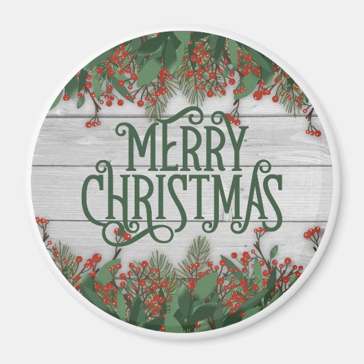 Frohe Weihnachtsholzgeschichte Magnet (Vorne)