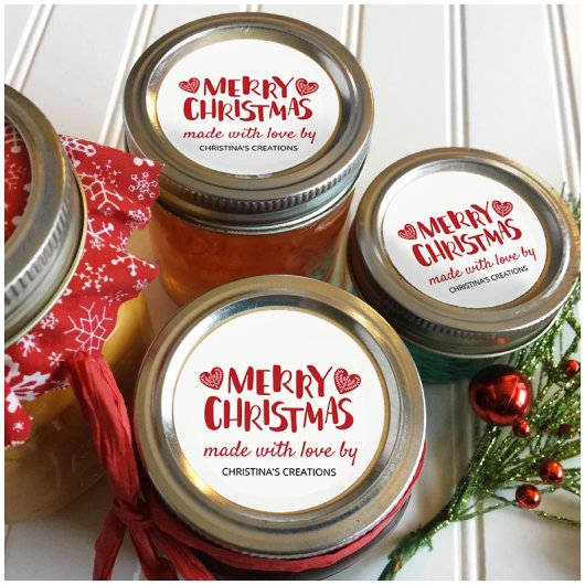 Frohe Weihnachtshöre aus Liebe Runder Aufkleber