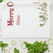 Frohe Weihnachtshrabbit Teasing Bunny mit dem Jahr Geschirrtuch (Gefaltet)