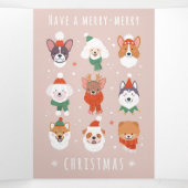 Frohe Weihnachtshunde Dreifach Gefaltete Urlaubskarte (Innenseite Mitte)