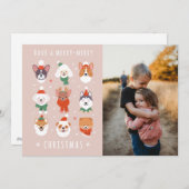 Frohe Weihnachtshunde Feiertagskarte (Vorne/Hinten)