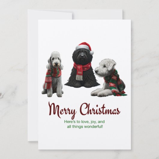 Frohe Weihnachtshunde Feiertagskarte (Vorderseite)