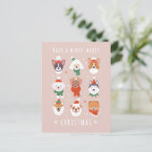 Frohe Weihnachtshunde Feiertagspostkarte (Stehend Vorderseite)