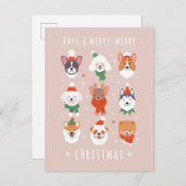 Frohe Weihnachtshunde Feiertagspostkarte (Vorne/Hinten)