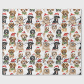 Frohe Weihnachtshunde Geschenkpapier (Flach)