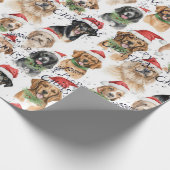 Frohe Weihnachtshunde Geschenkpapier (Ecke)