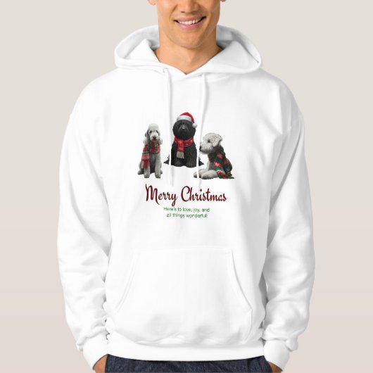 Frohe Weihnachtshunde Hoodie (Vorderseite)