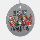 Frohe Weihnachtshunde Hunde Mama Paws Keramik Ornament (Links)