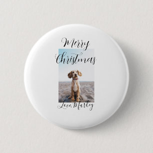 Frohe Weihnachtshunde Katze Foto Weihnachtsgeschen Button