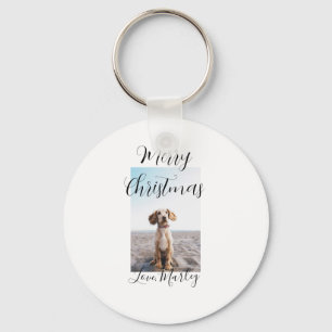 Frohe Weihnachtshunde Katze Foto Weihnachtsgeschen Schlüsselanhänger