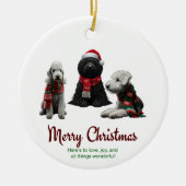 Frohe Weihnachtshunde Keramik Ornament (Vorne)