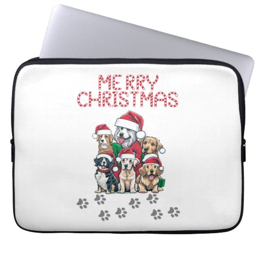 Frohe Weihnachtshunde Laptopschutzhülle (Vorderseite)