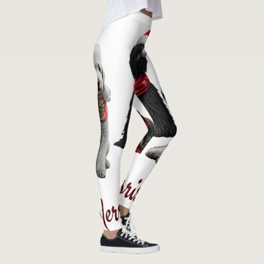 Frohe Weihnachtshunde Leggings (Rechts)