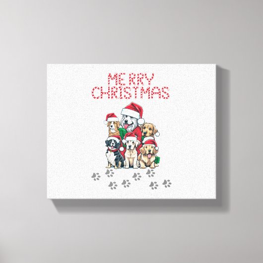 Frohe Weihnachtshunde Leinwanddruck (Vorderseite)
