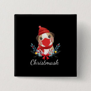Frohe Weihnachtshunde Lover Bulldog Tragemaske Button