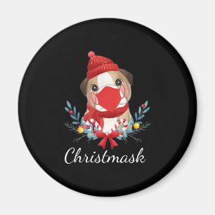 Frohe Weihnachtshunde Lover Bulldog Tragemaske Magnet