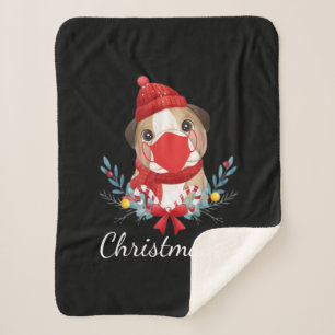 Frohe Weihnachtshunde Lover Bulldog Tragemaske Sherpadecke