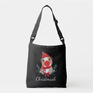 Frohe Weihnachtshunde Lover Bulldog Tragemaske Tragetaschen Mit Langen Trägern