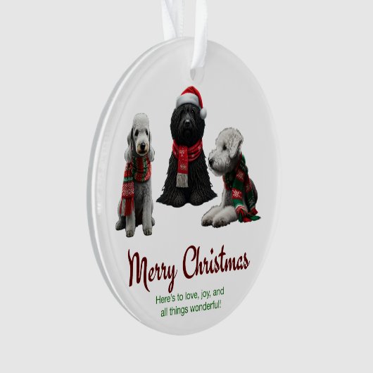 Frohe Weihnachtshunde Ornament (Vorderseite)