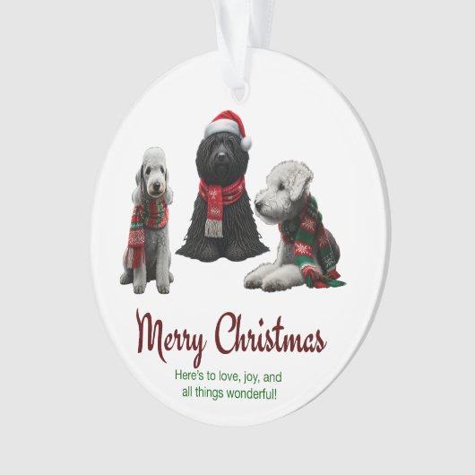 Frohe Weihnachtshunde Ornament (Vorderseite)