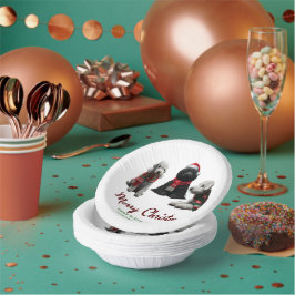 Frohe Weihnachtshunde Pappteller