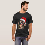 Frohe Weihnachtshunde Paws Lights Weihnachtsmannmü T-Shirt (Vorne ganz)