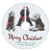 Frohe Weihnachtshunde Polyester Weihnachtsbaumdecke (Vorderseite)