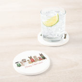 Frohe Weihnachtshunde Red Green Getränkeuntersetzer (Seite)