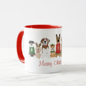 Frohe Weihnachtshunde Red Green Tasse (Vorderseite Links)